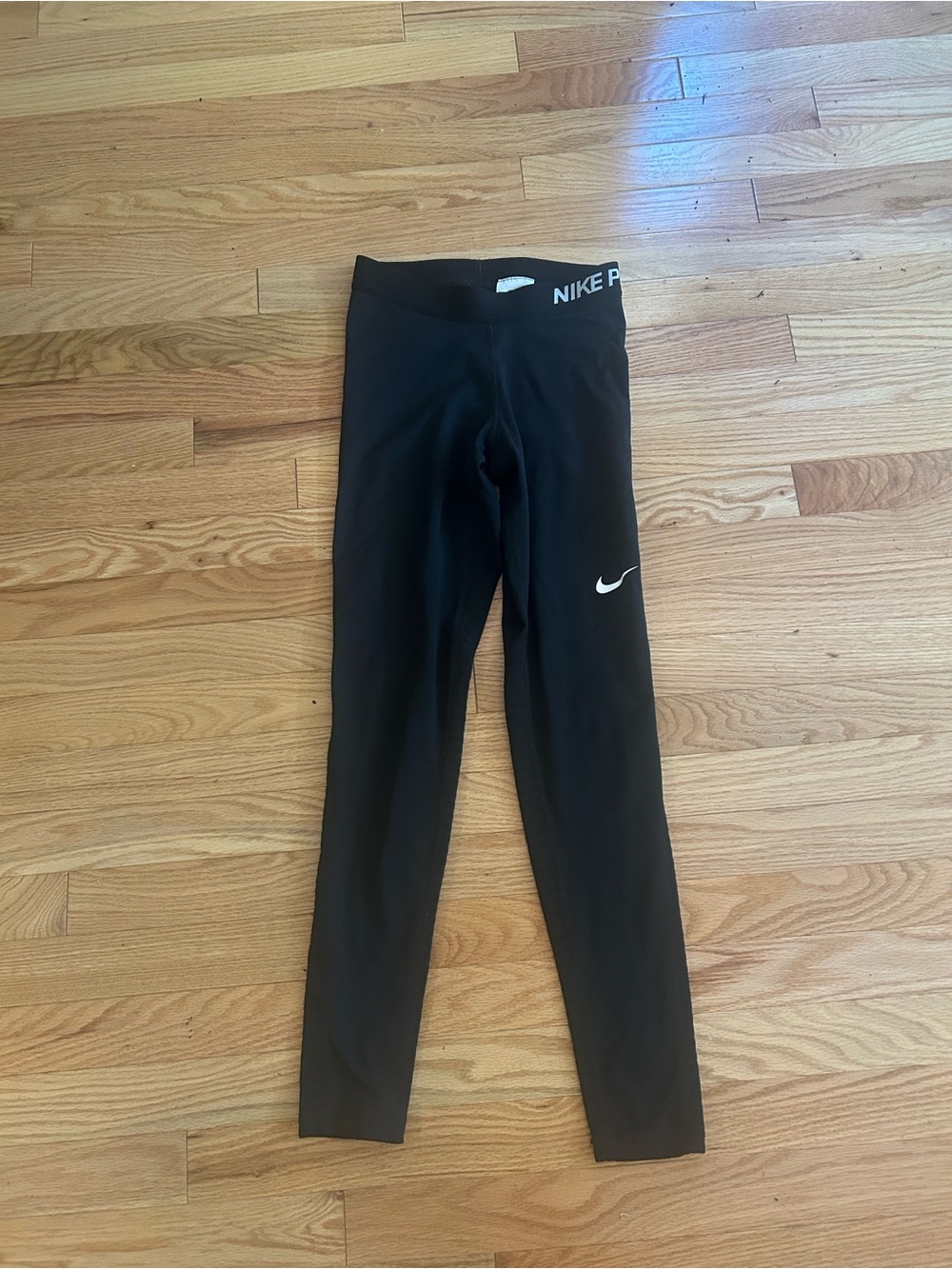 Nike Black Womens Performance Leggings with White Swoosh